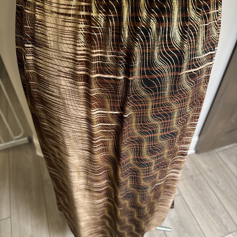 NWT Seven Islands Sleeveless maxi dress Womens S Brown Gold Animal Print Resort - Picture 7 of 16